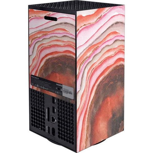 Orange Watercolor Geode Xbox Series X Bundle Skin