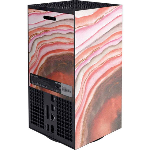 Orange Watercolor Geode Xbox Series X Console Skin