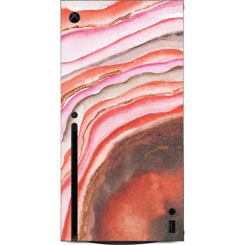 Orange Watercolor Geode Xbox Series X Console Skin