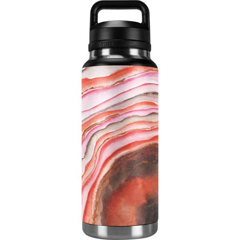 Orange Watercolor Geode YETI Rambler 36oz Bottle Skin