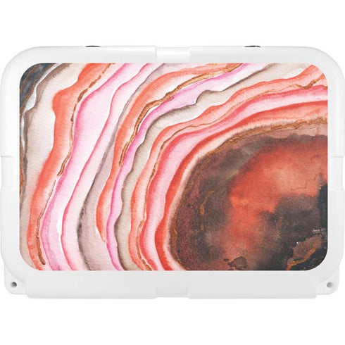 Orange Watercolor Geode YETI Tundra 35 Hard Cooler Skin