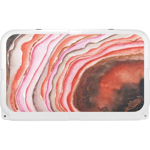 Orange Watercolor Geode YETI Tundra 45 Hard Cooler Skin