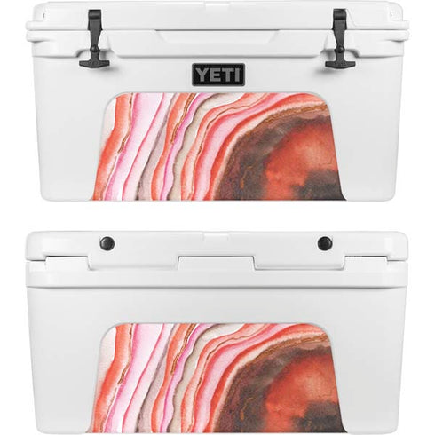 Orange Watercolor Geode YETI Tundra 75 Hard Cooler Skin