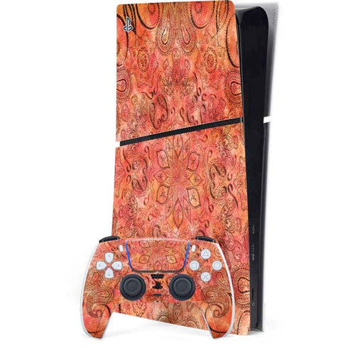 Orange Zen PS5 Slim Digital Edition Console Skin