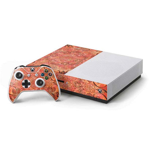 Orange Zen Xbox One S Console and Controller Bundle Skin