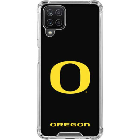 University of Oregon Ducks Black Gradient Galaxy A12 Clear Case