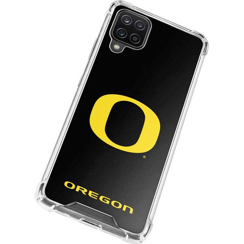 University of Oregon Ducks Black Gradient Galaxy A12 Clear Case