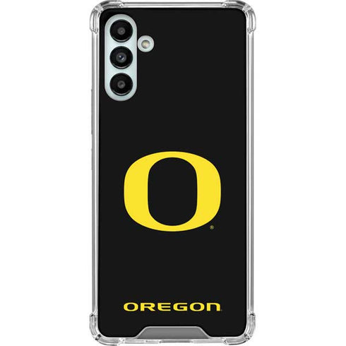 University of Oregon Ducks Black Gradient Galaxy A13 5G Clear Case