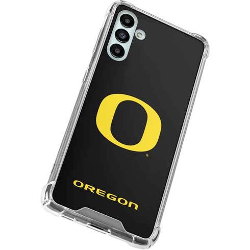 University of Oregon Ducks Black Gradient Galaxy A13 5G Clear Case