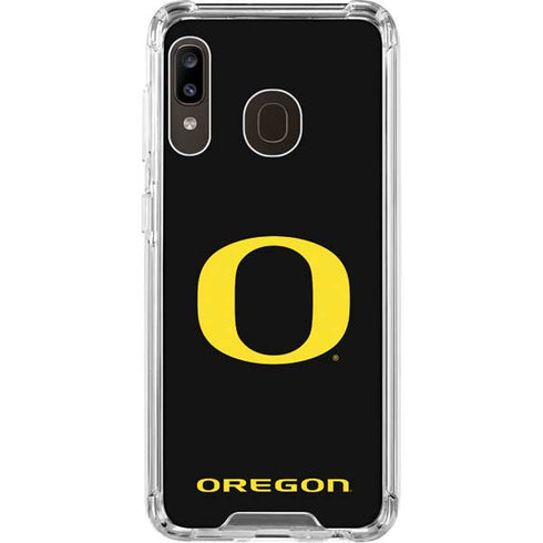 University of Oregon Ducks Black Gradient Galaxy A30 Clear Case