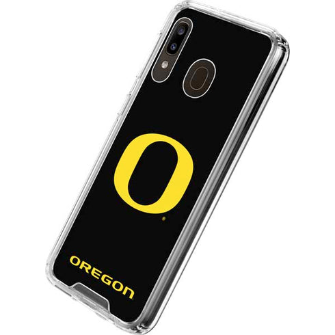 University of Oregon Ducks Black Gradient Galaxy A30 Clear Case