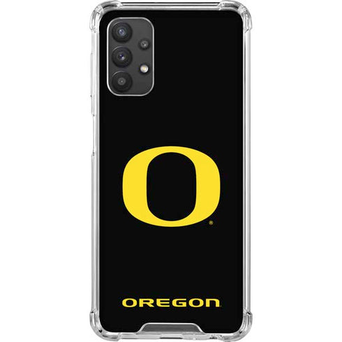 University of Oregon Ducks Black Gradient Galaxy A32 5G Clear Case