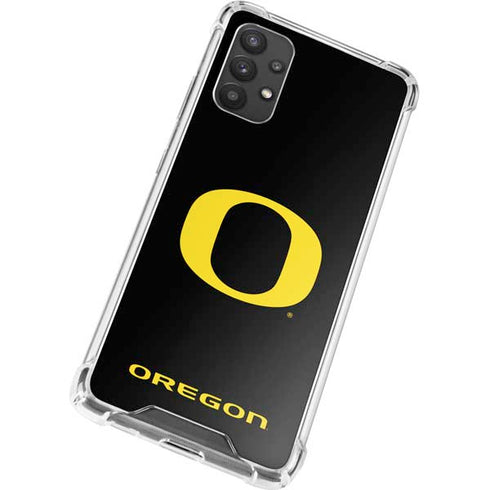 University of Oregon Ducks Black Gradient Galaxy A32 5G Clear Case