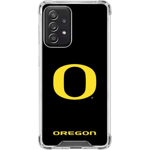 University of Oregon Ducks Black Gradient Galaxy A52 5G Clear Case