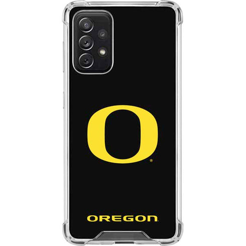 University of Oregon Ducks Black Gradient Galaxy A72 5G Clear Case
