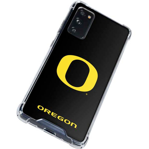 University of Oregon Ducks Black Gradient Galaxy S20 FE Clear Case