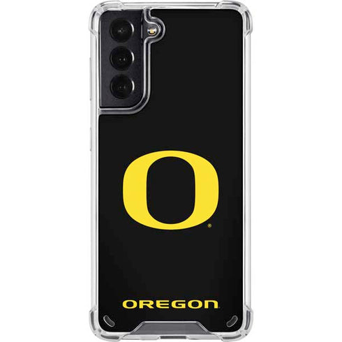 University of Oregon Ducks Black Gradient Galaxy S21 5G Clear Case