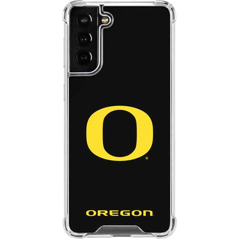 University of Oregon Ducks Black Gradient Galaxy S21 FE Clear Case