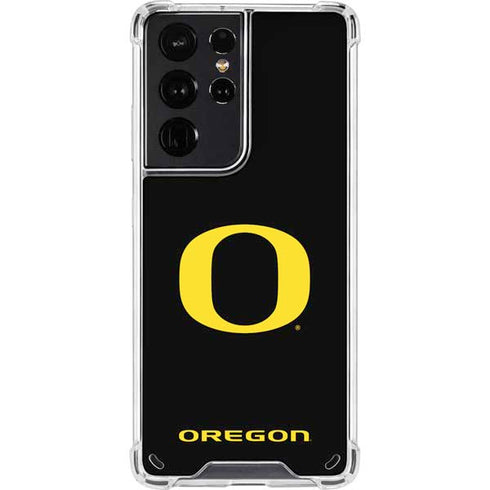 University of Oregon Ducks Black Gradient Galaxy S21 Ultra 5G Clear Case