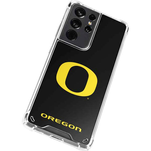 University of Oregon Ducks Black Gradient Galaxy S21 Ultra 5G Clear Case