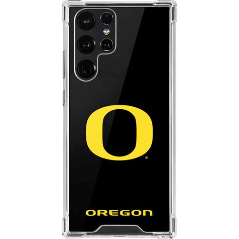 University of Oregon Ducks Black Gradient Galaxy S22 Ultra Clear Case