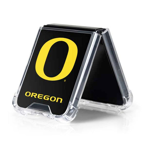 University of Oregon Ducks Black Gradient Galaxy Z Flip5 5G Clear Case