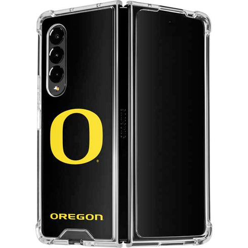 University of Oregon Ducks Black Gradient Galaxy Z Fold4 5G Clear Case