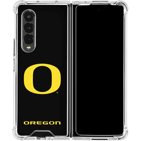 University of Oregon Ducks Black Gradient Galaxy Z Fold4 5G Clear Case