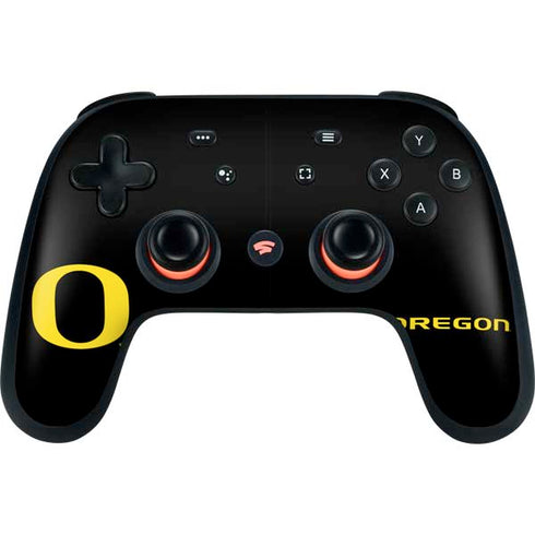 University of Oregon Ducks Black Gradient Google Stadia Controller Skin
