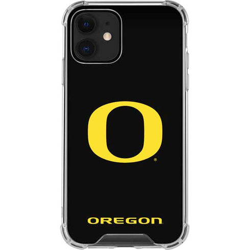 University of Oregon Ducks Black Gradient iPhone 12 Clear Case