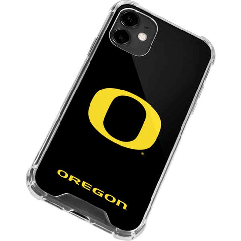 University of Oregon Ducks Black Gradient iPhone 12 Clear Case