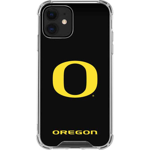 University of Oregon Ducks Black Gradient iPhone 12 Mini Clear Case