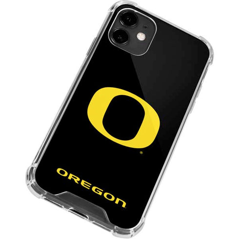 University of Oregon Ducks Black Gradient iPhone 12 Mini Clear Case