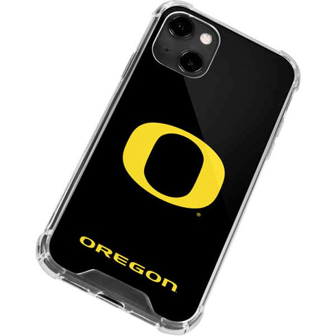 University of Oregon Ducks Black Gradient iPhone 13 Clear Case
