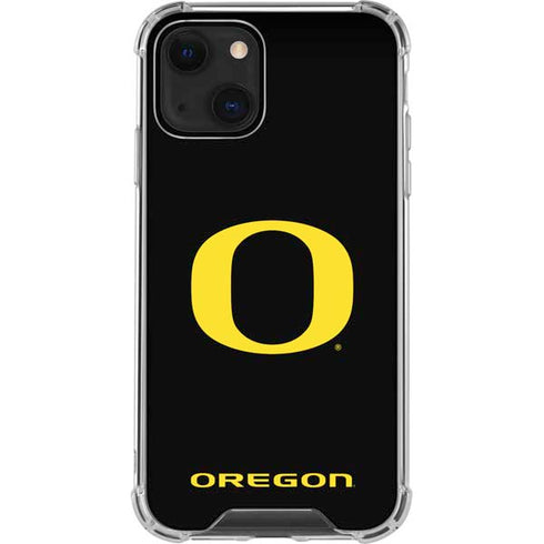 University of Oregon Ducks Black Gradient iPhone 13 Mini Clear Case