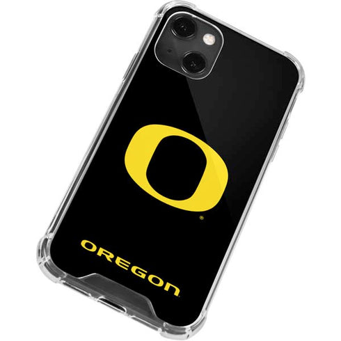 University of Oregon Ducks Black Gradient iPhone 14 Plus Clear Case