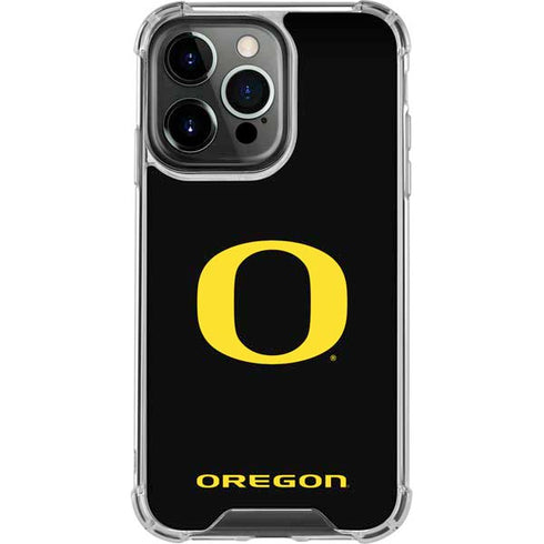 University of Oregon Ducks Black Gradient iPhone 14 Pro Clear Case