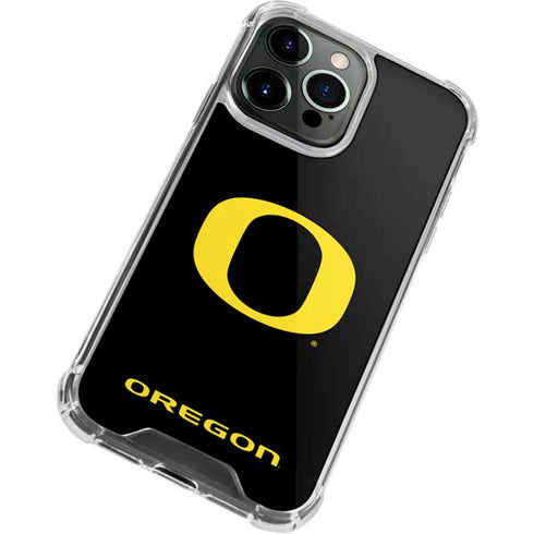 University of Oregon Ducks Black Gradient iPhone 15 Pro Clear Case