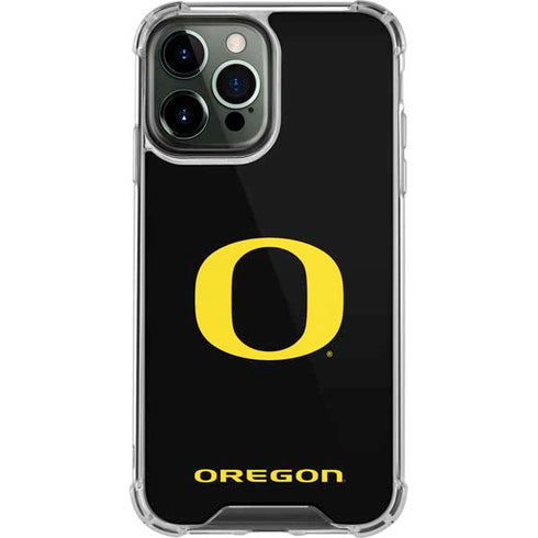 University of Oregon Ducks Black Gradient iPhone 14 Pro Max Clear Case