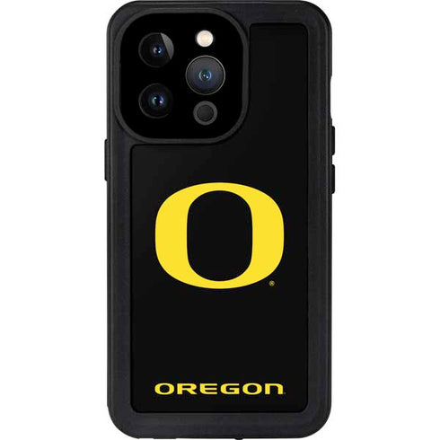 University of Oregon Ducks Black Gradient iPhone 14 Pro Waterproof Case