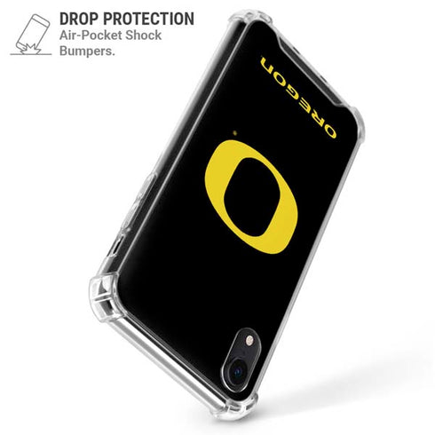 University of Oregon Ducks Black Gradient iPhone XR Clear Case