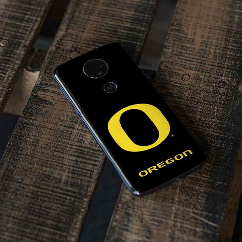 University of Oregon Ducks Black Gradient Moto E5 Plus Skin
