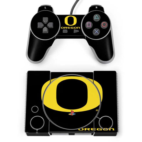 University of Oregon Ducks Black Gradient PlayStation Classic Bundle Skin