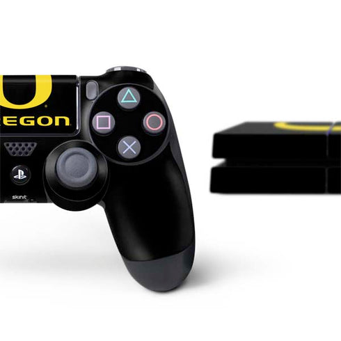 University of Oregon Ducks Black Gradient PS4 Console and Controller Bundle Skin