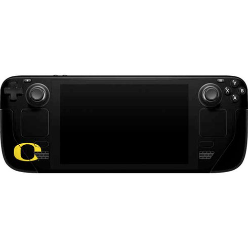 University of Oregon Ducks Black Gradient Steam Deck Handheld Gaming Computer Skin