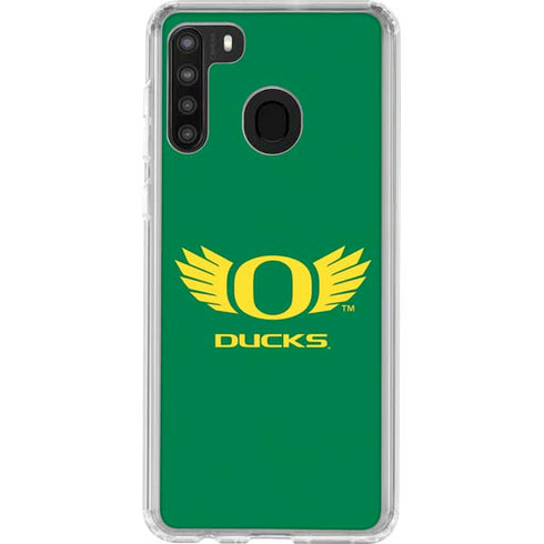 University of Oregon Ducks Green Galaxy A21 Clear Case