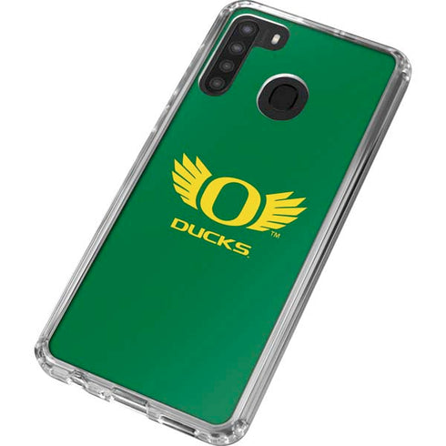 University of Oregon Ducks Green Galaxy A21 Clear Case