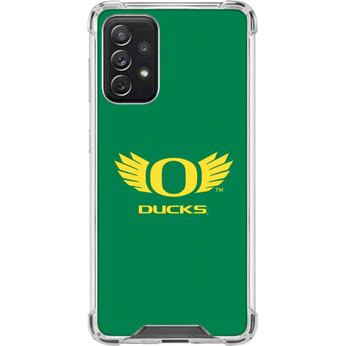 University of Oregon Ducks Green Galaxy A72 5G Clear Case