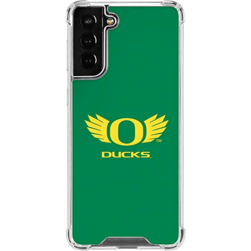 University of Oregon Ducks Green Galaxy S21 FE Clear Case