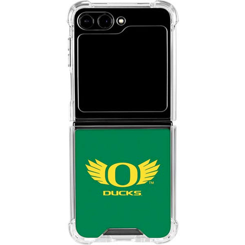 University of Oregon Ducks Green Galaxy Z Flip5 5G Clear Case